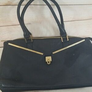 Olivia + Joy  black shoulder bag gold trim handbag